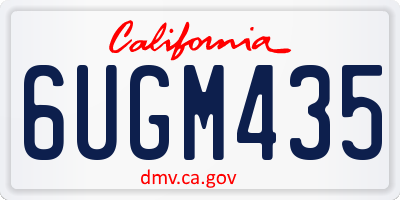 CA license plate 6UGM435