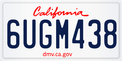 CA license plate 6UGM438