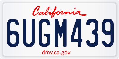 CA license plate 6UGM439