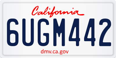 CA license plate 6UGM442