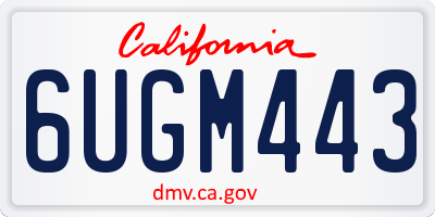 CA license plate 6UGM443