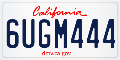 CA license plate 6UGM444