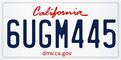 CA license plate 6UGM445