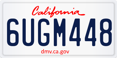 CA license plate 6UGM448