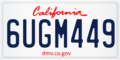 CA license plate 6UGM449