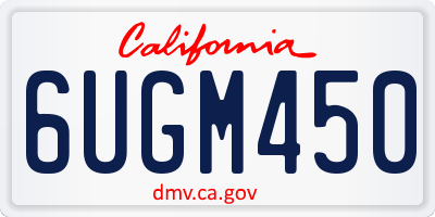 CA license plate 6UGM450