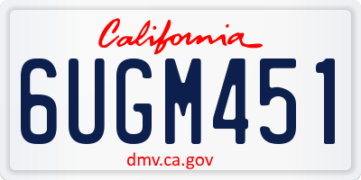 CA license plate 6UGM451
