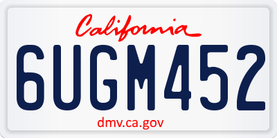 CA license plate 6UGM452