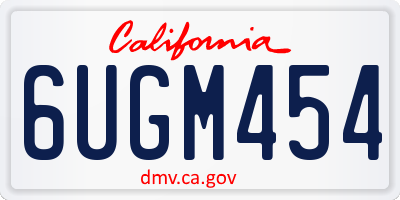 CA license plate 6UGM454