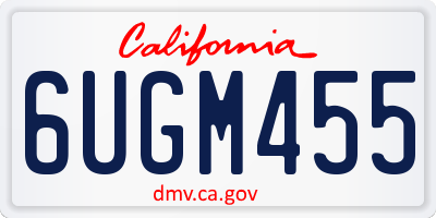 CA license plate 6UGM455
