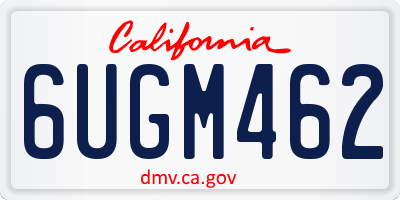 CA license plate 6UGM462