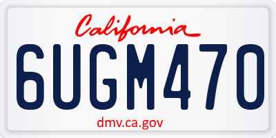 CA license plate 6UGM470