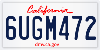 CA license plate 6UGM472