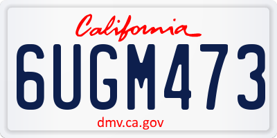 CA license plate 6UGM473