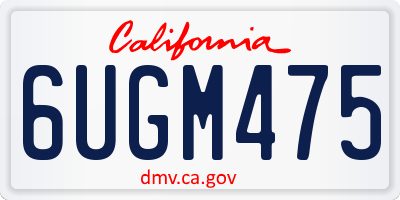 CA license plate 6UGM475