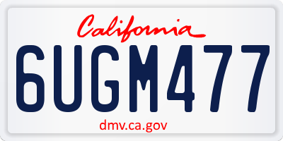 CA license plate 6UGM477