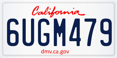 CA license plate 6UGM479