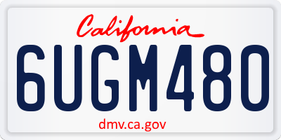 CA license plate 6UGM480