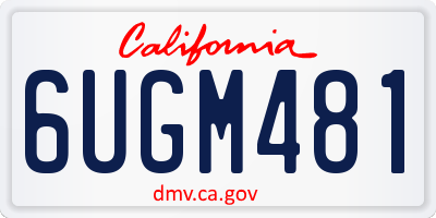 CA license plate 6UGM481