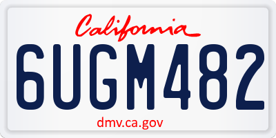 CA license plate 6UGM482