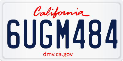 CA license plate 6UGM484