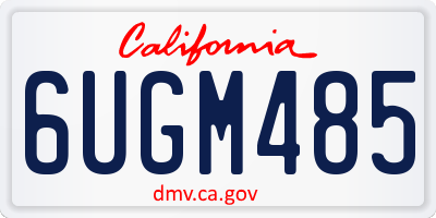 CA license plate 6UGM485