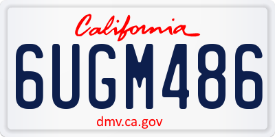 CA license plate 6UGM486