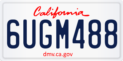 CA license plate 6UGM488