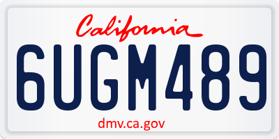 CA license plate 6UGM489