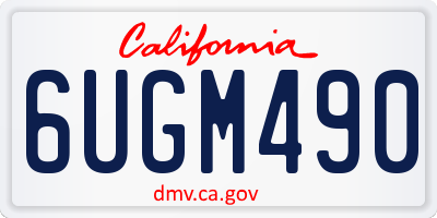 CA license plate 6UGM490