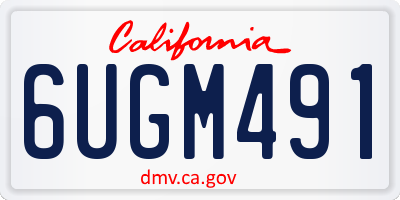 CA license plate 6UGM491