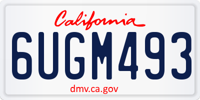 CA license plate 6UGM493
