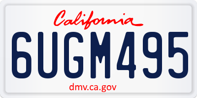 CA license plate 6UGM495
