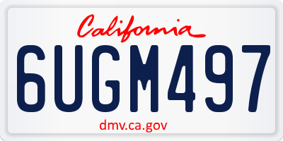CA license plate 6UGM497