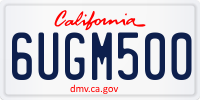 CA license plate 6UGM500