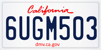 CA license plate 6UGM503