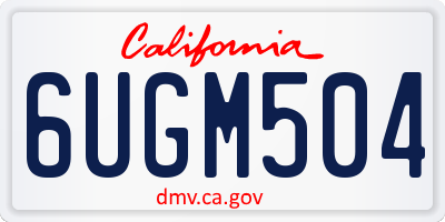 CA license plate 6UGM504