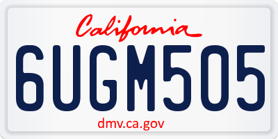 CA license plate 6UGM505