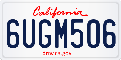 CA license plate 6UGM506
