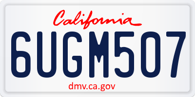 CA license plate 6UGM507