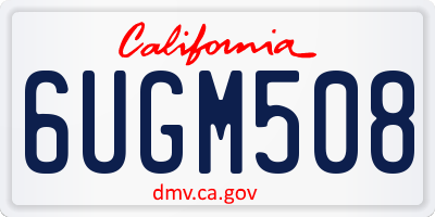 CA license plate 6UGM508