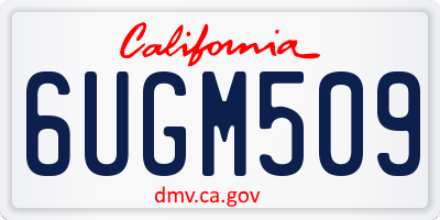 CA license plate 6UGM509