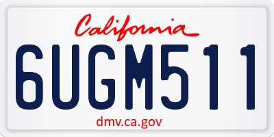 CA license plate 6UGM511