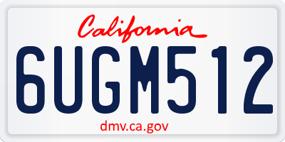 CA license plate 6UGM512