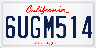 CA license plate 6UGM514