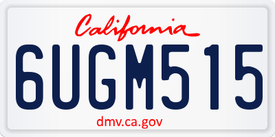 CA license plate 6UGM515