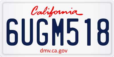 CA license plate 6UGM518