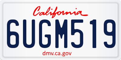 CA license plate 6UGM519