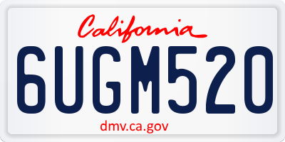 CA license plate 6UGM520