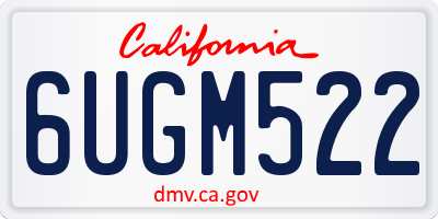 CA license plate 6UGM522